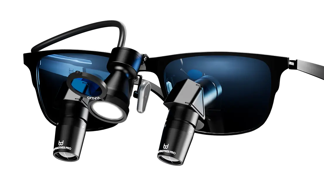 Halo headlight on surgical loupes